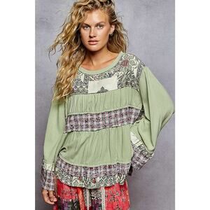 "Layla" Tiered Top in Tea Green